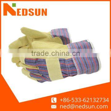 Customized safety cow construction split leather working gloves