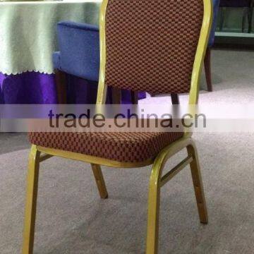 Hot sale hotel aluminum tube banquet chair with gold painting