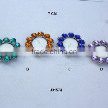 Glass Diamond Votive With in Nickel Finish photo-1