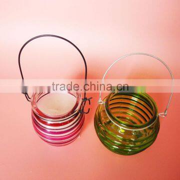 Hand Sprayed Black Glass Candle Jar With Candle Insert photo-2