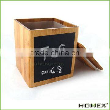 Fashion Design Bamboo Storage Box With Blackboard Homex_BSCI/ SGS photo-2
