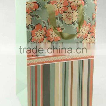 Printed Foldable Gift Bag With Stripe Patterns/ Shopping Paper Bag photo-2