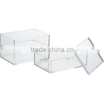 Acrylic Lucite Plexiglass Three Stacking Boxes Organizer Set photo-2