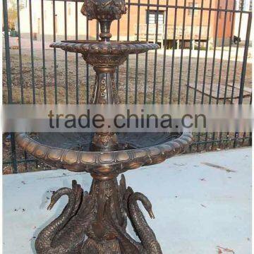 Bronze Garden Swan Water Fountain With Lion Head photo-2