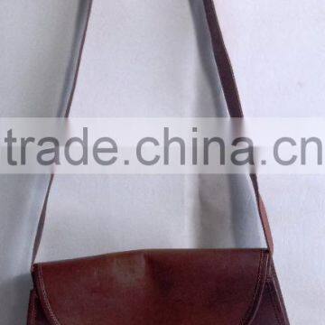 High Quality Handmade Vintage Pure Goat Leather Satchel Bag photo-3