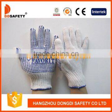 DDSAFETY 2017 7G Bleach Cotton Knitted Gloves With Pigment Blue LOGO