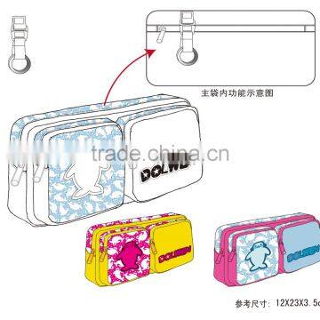 Multi-function and large capacity school zipper pencil bag for child