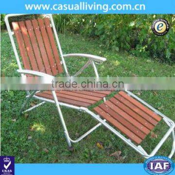 Redwood & Aluminum Chaise Lounge Outdoor Patio Porch Chair
