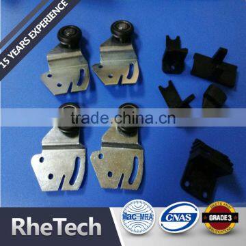 Zinc Alloy 25 mm Diameter Kitchen Sliding Cabinet Plastic Box Roller Track Black Wheels photo-2