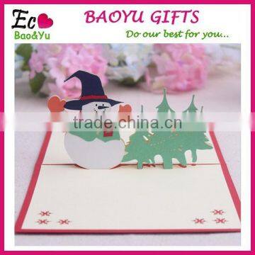 3D Christmas Snowman Christmas Tree Greeting Cards Handmade Christmas Decoration Greeting Card Wholesale