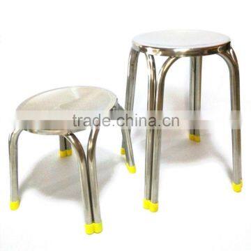 Factoty Wholesale Heavy-duty Folding 4 Legs Round Shape Stainless Steel Bar Stool photo-2