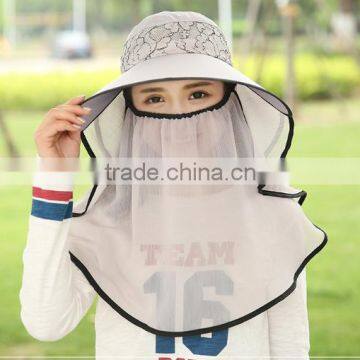 Korean Edition Sun Hat Hat Female Summer Lace Protection of Neck Neck Eaves Sunscreen Caps ms Outdoor Cycling Caps photo-3