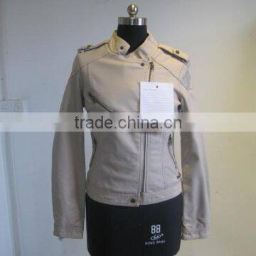 Anti-Wrinkle Feature and Winter Season Ladies PU Leather jacket