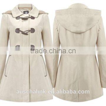 Best Selling Ladies Korean Cotton Hooded Toggle Jacket Wholesale photo-6