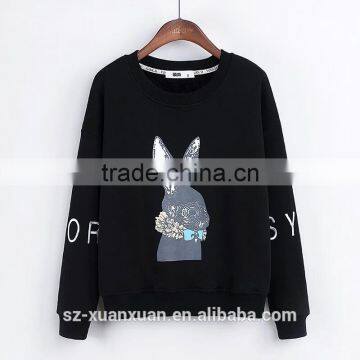 Newest Design Pullover O-neck Hoody With Animal Printing for Women photo-2