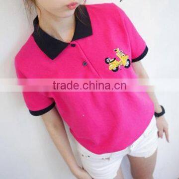 Women Polo t Shirt, Short Sleeve, 100% Cotton photo-3
