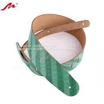 New Design Bule /yellow/ Leather Top With Purple Backing Adjustable Guitar Strap photo-3