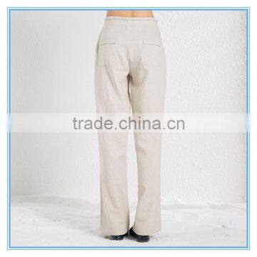 New Fashion Office Lady Wide Leg Pants Linen Casual Elephant Long Palazzo Pants photo-4