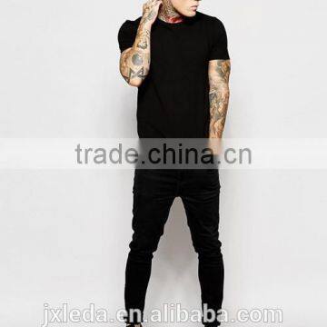 Men White / Black Plain Crewneck Short Sleeves t Shirt Custom photo-3