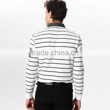 Wholesale Polo Shirt in China Black and White Striped 100% Polo T-shirt photo-3
