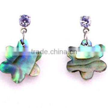 Unique flower abalone shell earrings New Zealand Paua Shell earrings natural Paua Shell earrings wholesale