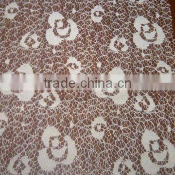 R&H High Quality 100% cotton raschel lace organza sequence lace fabric