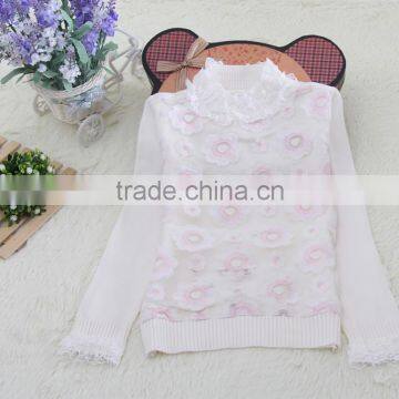 Pink Latest Design High Neck Youth Knitting Children Clothes 2016 photo-4