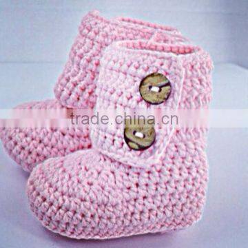 Autumn Winter Warm Crochet Wool Shoes Baby Newborn Knitted Booties photo-3