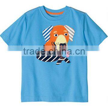 BOYS DOG EMBROIDERED T SHIRT