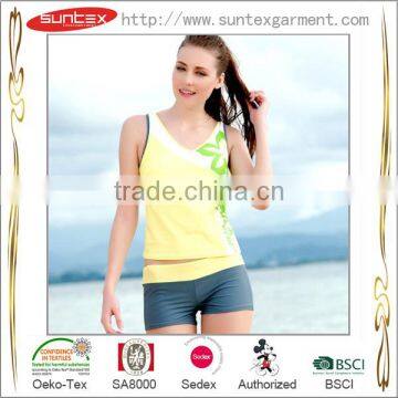 OEM Favorites Compare Professional high quality woman lady vest shorty swimsuit Sedex manufacture