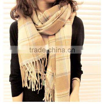 Hot Sales Different Colors Choice Fashion Design Fake Cashmere Plaid Pattern Design Scarf With Tassel Warm Fashion Scarf photo-6