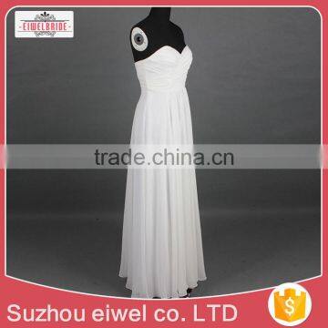 Sweetheart Floor-Length Chiffon White Evening Dress photo-2