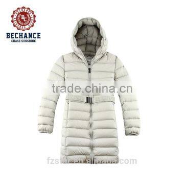 Women Long Ultralight Down Jacket With Hoody