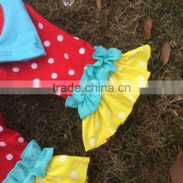 Girls Ruffle Capri Pants Sets Apple Girls Boutique Sets Kids Unique Pre Back to School Clothing Sets Baby Girls Clothing photo-2