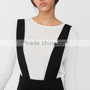 2018 Spring Pinafore Dress With Ruffle Black Suspender Skirt for Women photo-3