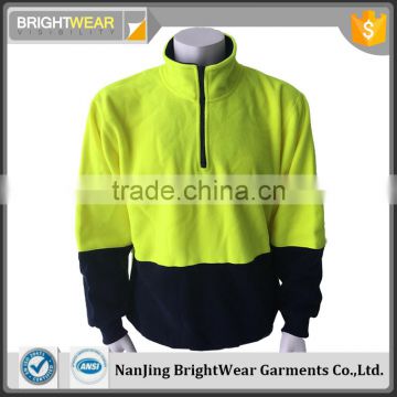 Fleece two-tone hi vis polar jacket safety sweatshirt meet EN ISO 20471