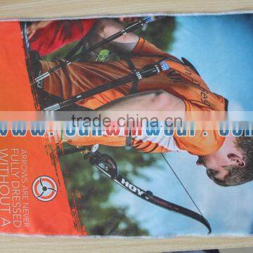 Custom sublimated microfiber golf towel with hook golf cleaning cloth towel made in china wholesale