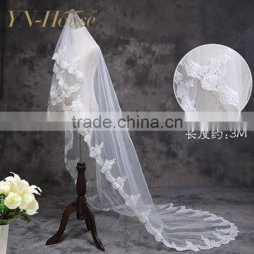 Wholesale New Design 2 Layers Bead Edged Wedding Accessories Bridal Veil photo-6