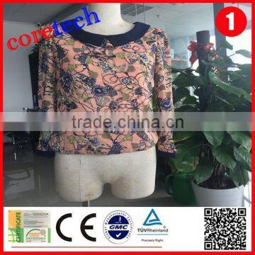Fashion wholesale printed chiffon shirt designs