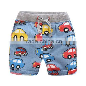 Cute style full cartoon printing wholesale boys denim shorts