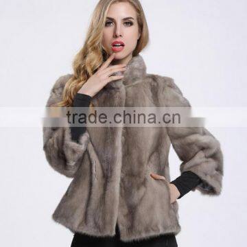 2017 hot-selling European-style Slim really sable fur jacket women's collar mink coat