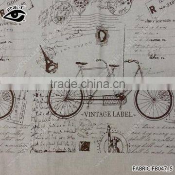 Wholesale Linen Fabric Bicycle Pattern Fabric for Household photo-6