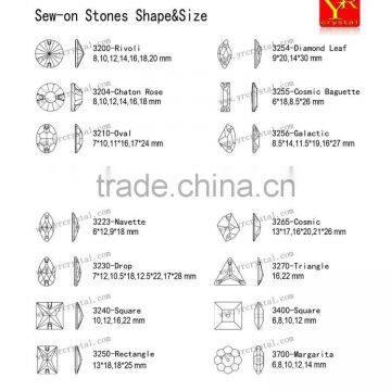 Navette Color AB Flat Back Sew on Stones for Wedding Dress photo-6