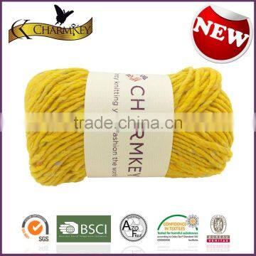 Charmkey new fashion hand knitting yarn polyester acrylic blend yarn melange dot roving yarn