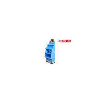 Baby Bottle Cardboard Display Stand With Three Blue Shelves