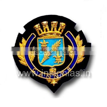 Embroidered bullion wire badges