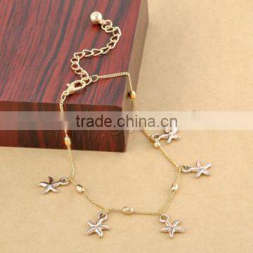 New with charms Zinc Alloy Anklet starfish online sale