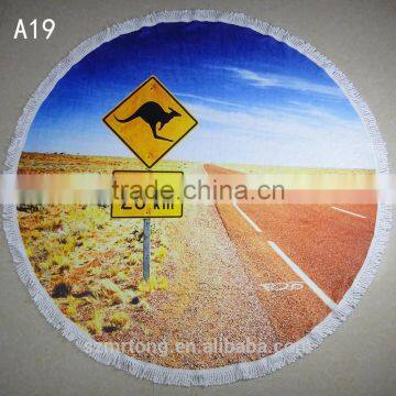 Hot Sale Australia Market 100% Polyester Microfiber 280 Gsm Round Beach Towel photo-4