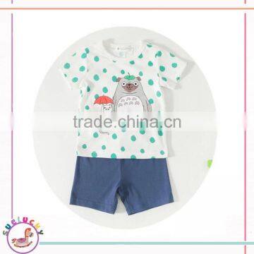 Wholesale price cottom cartoon top and short super cute newborn baby cotton clothes newborn baby boy clothes