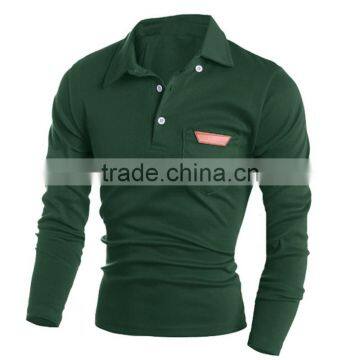 New Design Cotton and Polyester Custom Cut Sew Ong Sleeve Polo Shirts